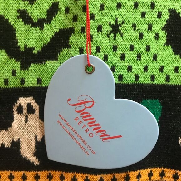 BANNED Apparel Spooky Boo Jumper Sweater Whimsigoth Halloween 4x NWT black - Picture 7 of 15